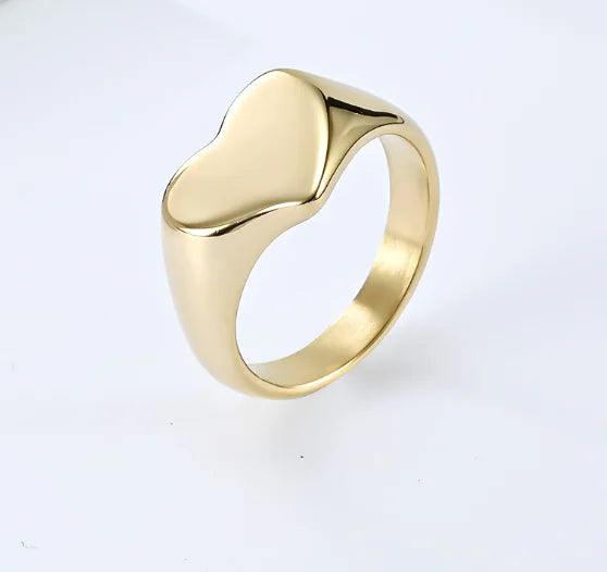 Unisex Titanium Steel Heart Shaped Love Ring