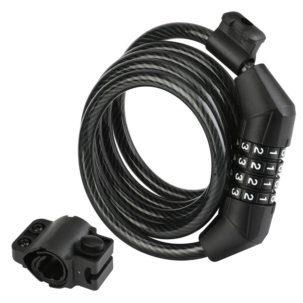 ValueMax 4FT Bike Lock Cable 4 Digit Resettable Combination Codes with Secure Mount Bracket for Bicycle/Scooter/Glass Door