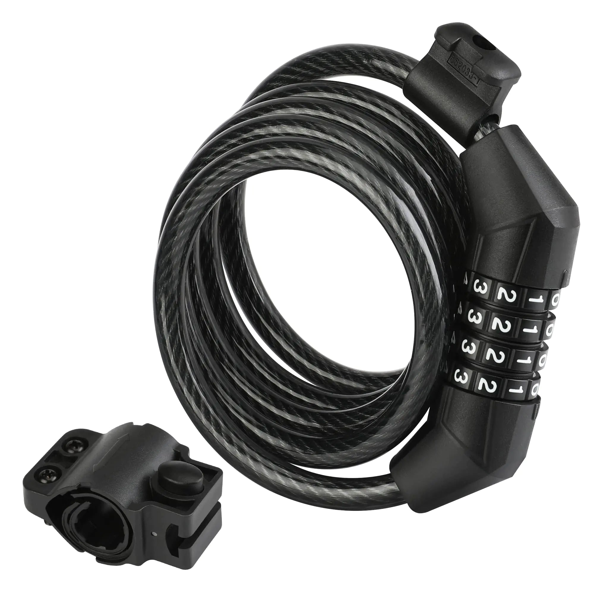 ValueMax 4FT Bike Lock Cable 4 Digit Resettable Combination Codes with Secure Mount Bracket for Bicycle/Scooter/Glass Door