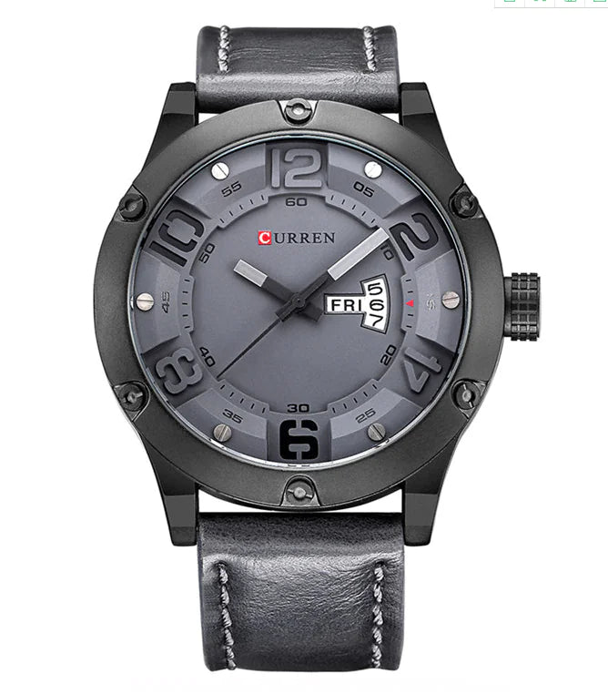 CURREN Men's Dual Calendar Waterproof Quartz Watch