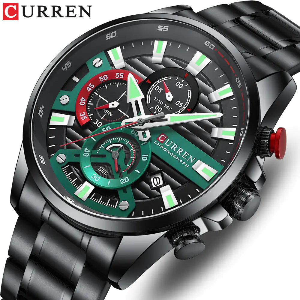 Curren Men's Quartz Watch with Calendar and Steel Band