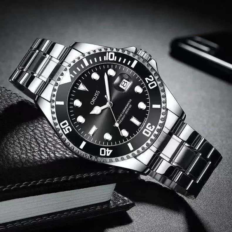 ORUSS Men's Waterproof Green Submariner Watch with Luminous