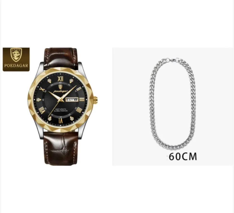 Men's Luxury Leather Strap Quartz Watch