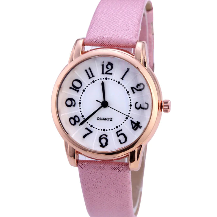 Women's Fashion Quartz Watch with Leather Strap