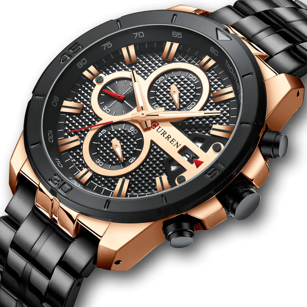 CURREN Men's Multifunctional Waterproof Quartz Watch