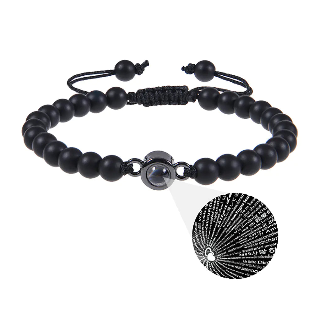 Frosted Stone White Turquoise Couple Bracelets