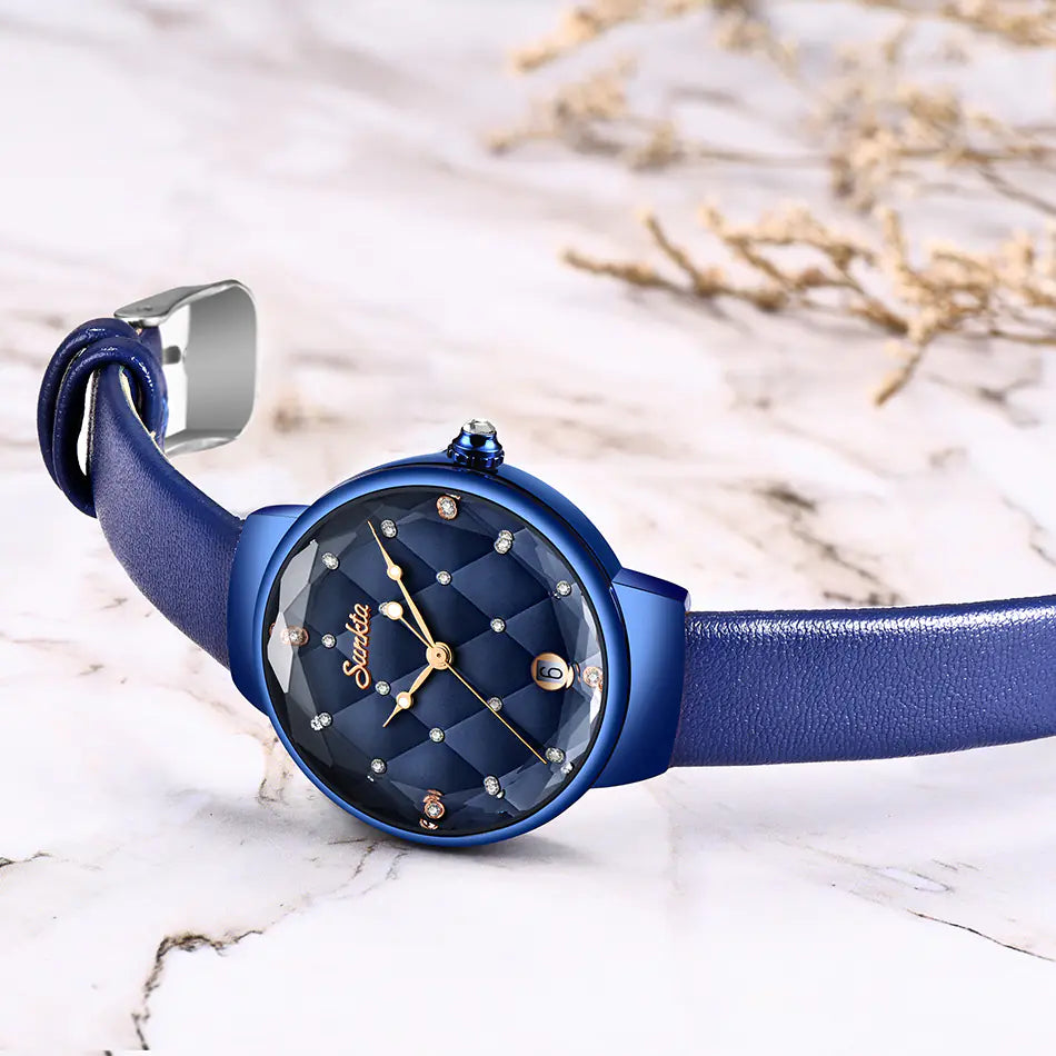 Sunkta Women's Fashion Quartz Watch with Diamond Bracelet