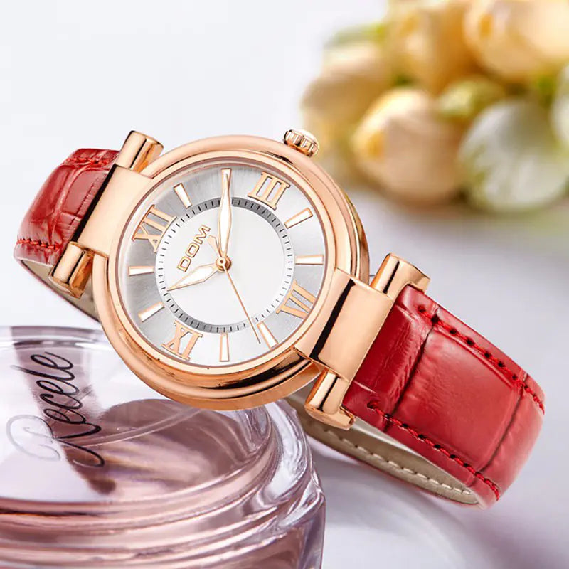 Women's Fashion Watch with Casual Leather Strap