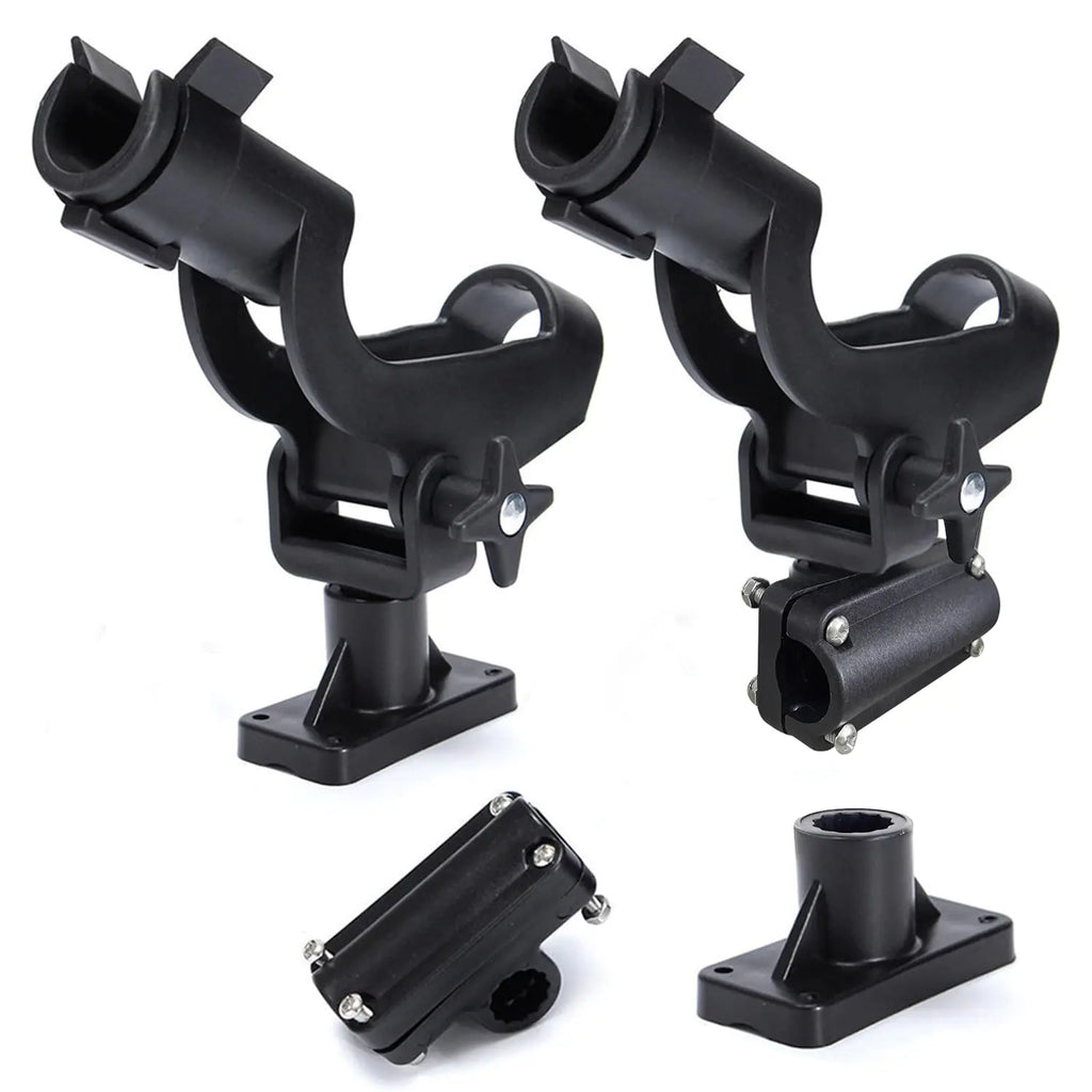 LBW Boat Fishing Rod Holders Side Deck Mount Kayak Rod Holder Adjustable Fishing Pole Holders for Boat Canoe Rail Mount 2 Pack