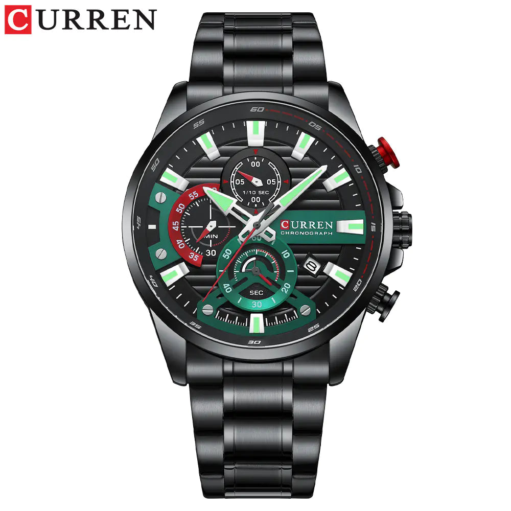 Curren Men's Quartz Watch with Calendar and Steel Band