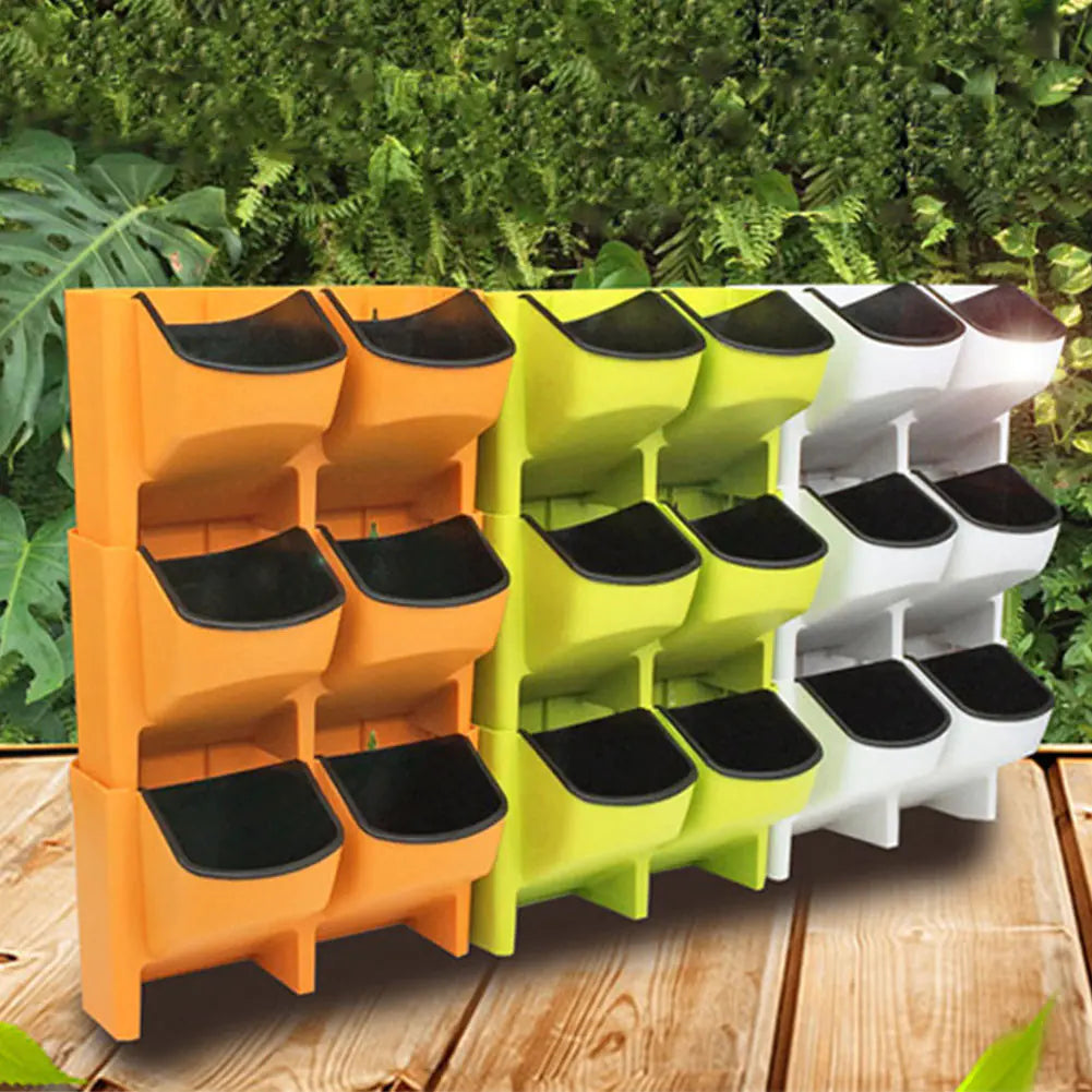 Vertical Garden Wall Planter Set with Self-Watering Pots
