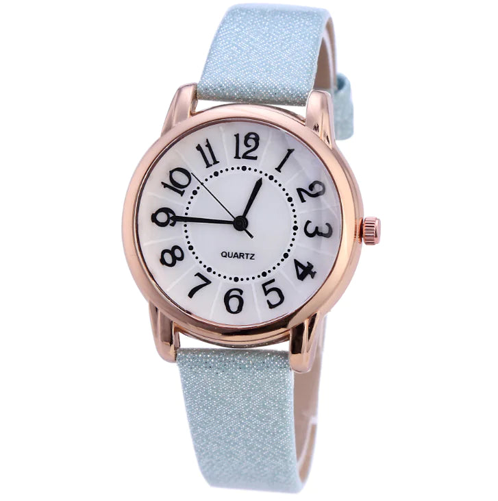 Women's Fashion Quartz Watch with Leather Strap