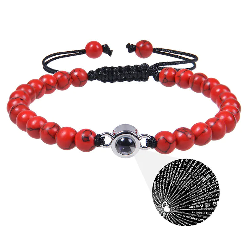 Frosted Stone White Turquoise Couple Bracelets