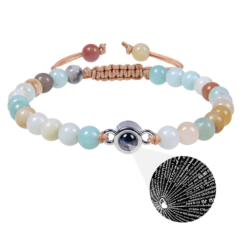 Frosted Stone White Turquoise Couple Bracelets