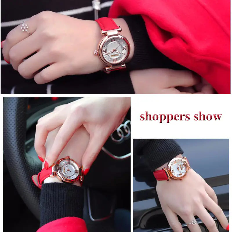 Women's Fashion Watch with Casual Leather Strap