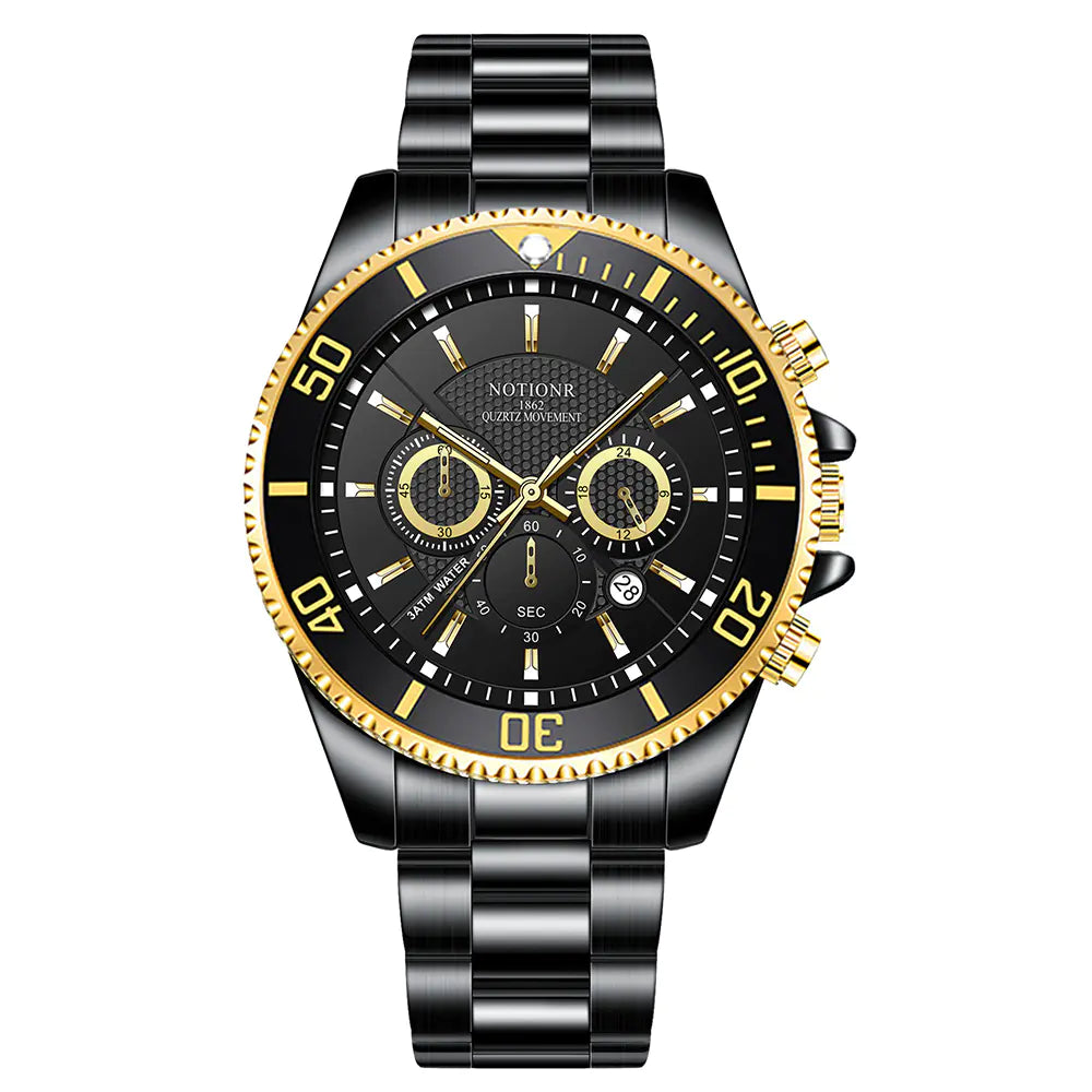 Luxury Green Gold Men's Waterproof Luminous Watch