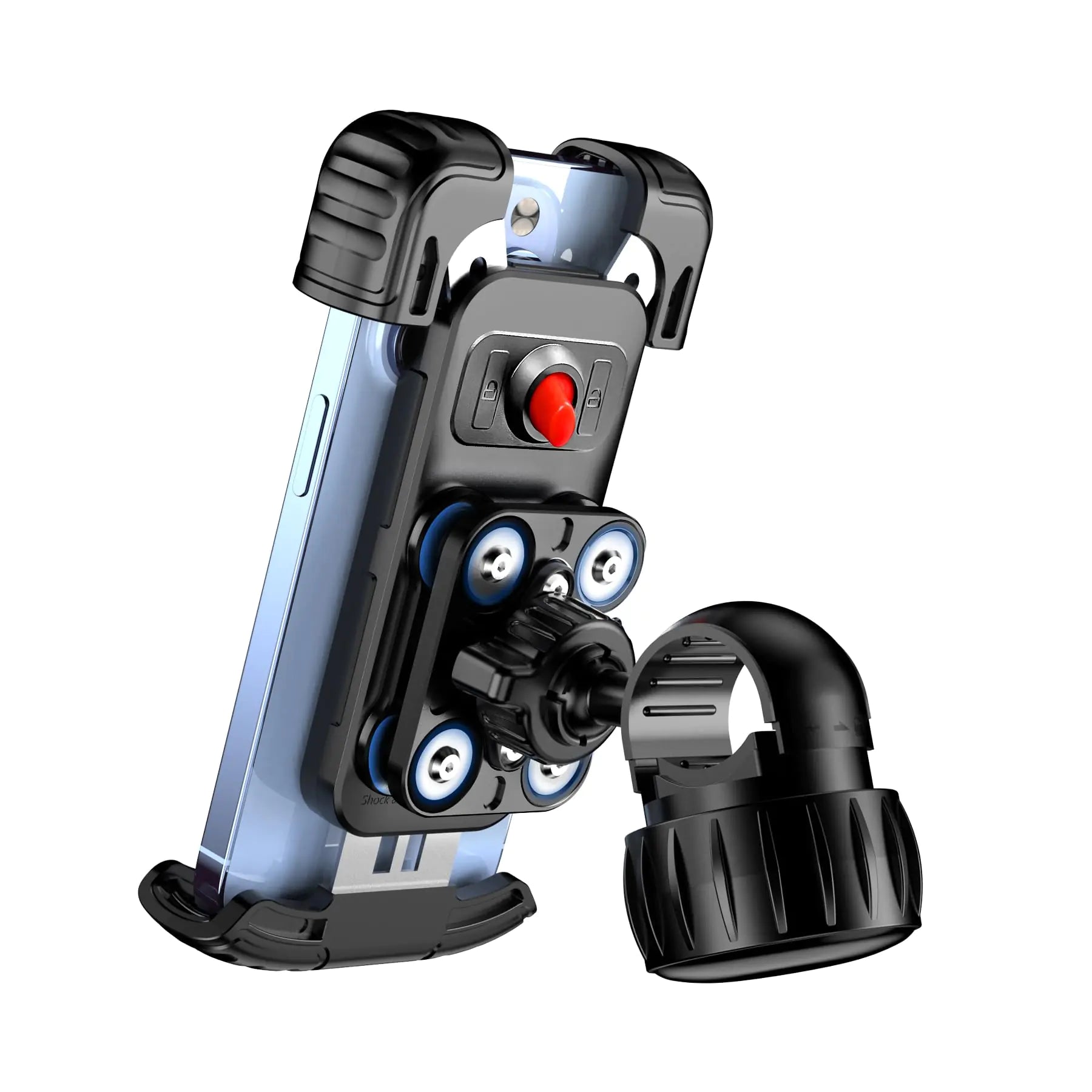 Motorcycle Phone Mount Holder Bike Phone Holder Phone Holder for Bike with Dual Vibration Dampener Bike Phone Mount Motorcycle Phone Holder for iPhone 15/14/13/12 Pro Max and more 5.1-6.8" Phones