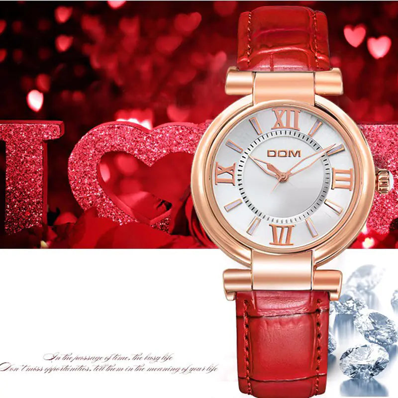 Women's Fashion Watch with Casual Leather Strap