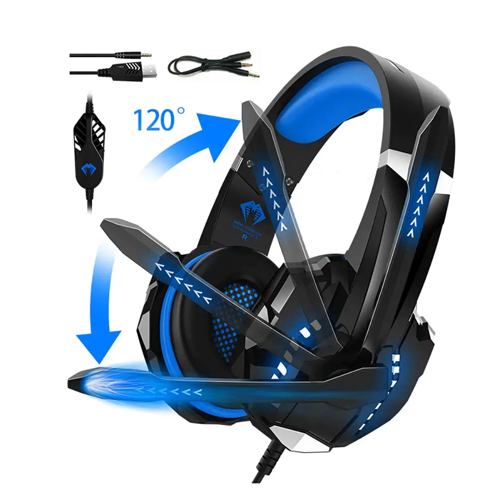 G9000 Pro Gaming Headset with LED Light and Microphone