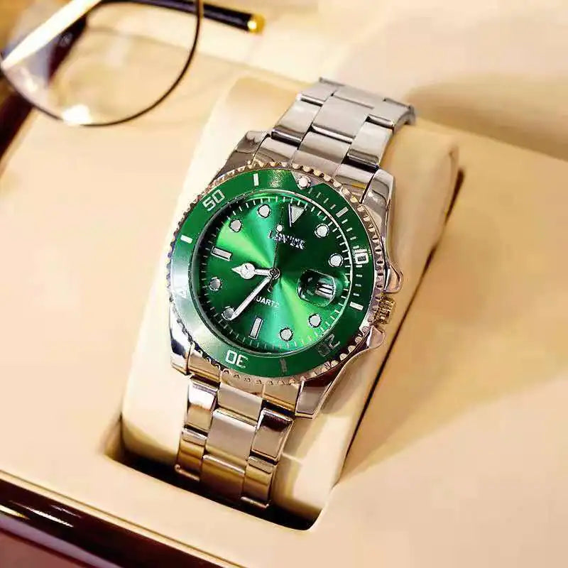 ORUSS Men's Waterproof Green Submariner Watch with Luminous