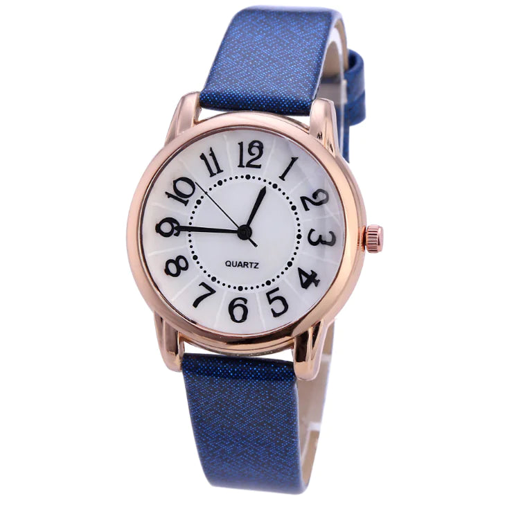 Women's Fashion Quartz Watch with Leather Strap