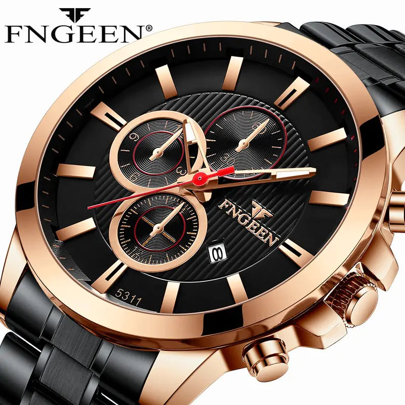 Fngeen Waterproof Multi-function Quartz Sports Watch