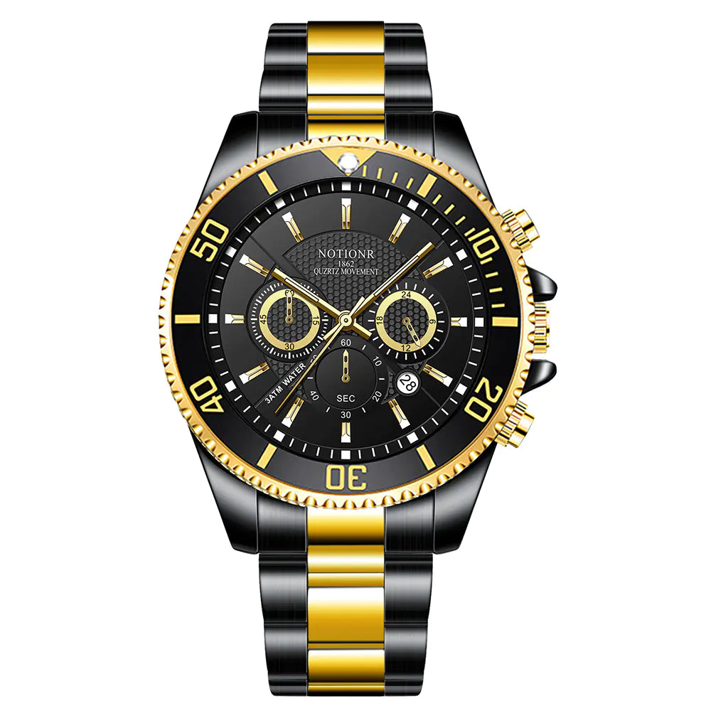 Luxury Green Gold Men's Waterproof Luminous Watch