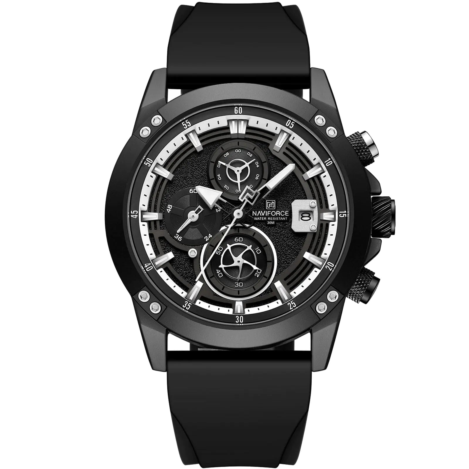 NAVIFORCE Watch for Men Creativity Chronograph Business Analog Quartz WristwatchColorful Waterproof Silicone Band Luminous Luxury Date Mens WatchesGift