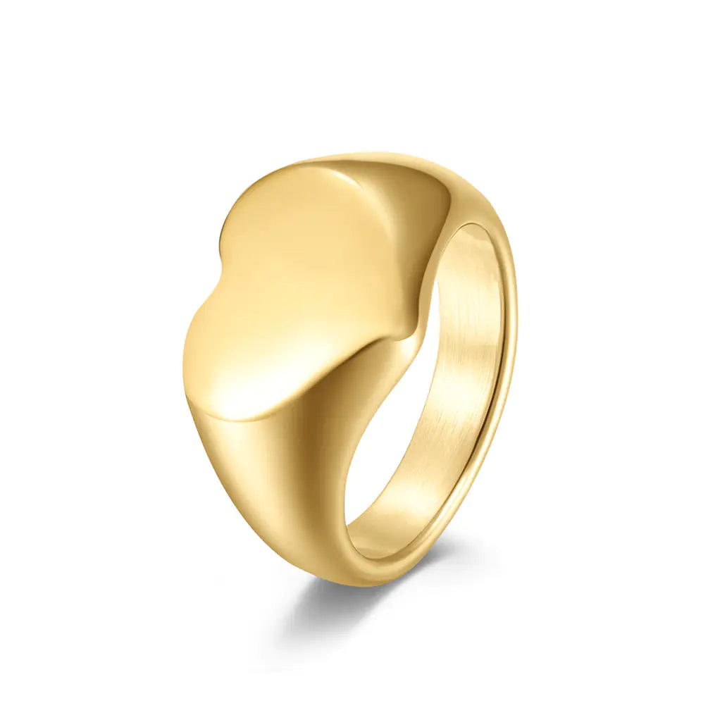 Unisex Titanium Steel Heart Shaped Love Ring