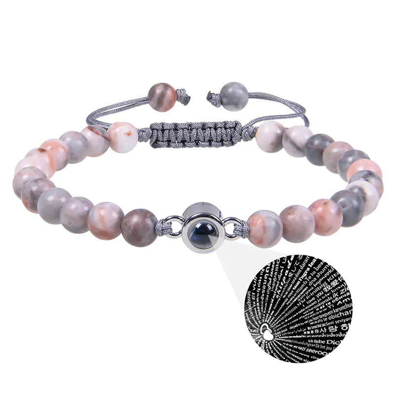 Frosted Stone White Turquoise Couple Bracelets