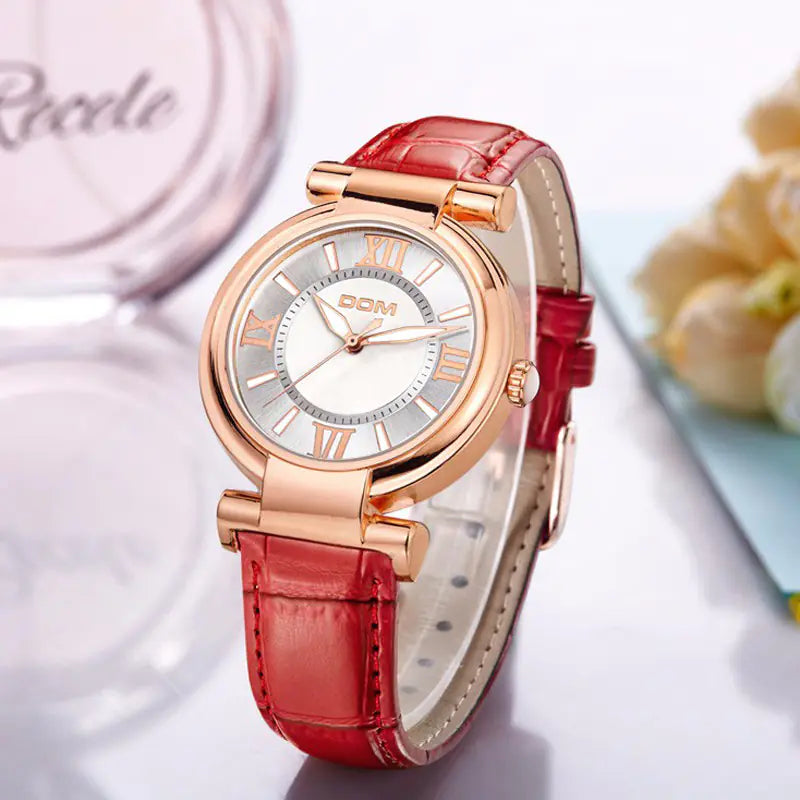 Women's Fashion Watch with Casual Leather Strap