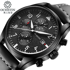 Mens Business Watches Luxury Waterproof Chronograph Watch