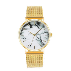 Fashion Rose Gold Mesh Band Marble Female Wrist Watch Luxury Women Quartz Watches Gifts Relogio Feminino