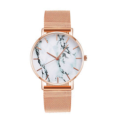 Fashion Rose Gold Mesh Band Marble Female Wrist Watch Luxury Women Quartz Watches Gifts Relogio Feminino