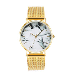 Fashion Rose Gold Mesh Band Marble Female Wrist Watch Luxury Women Quartz Watches Gifts Relogio Feminino